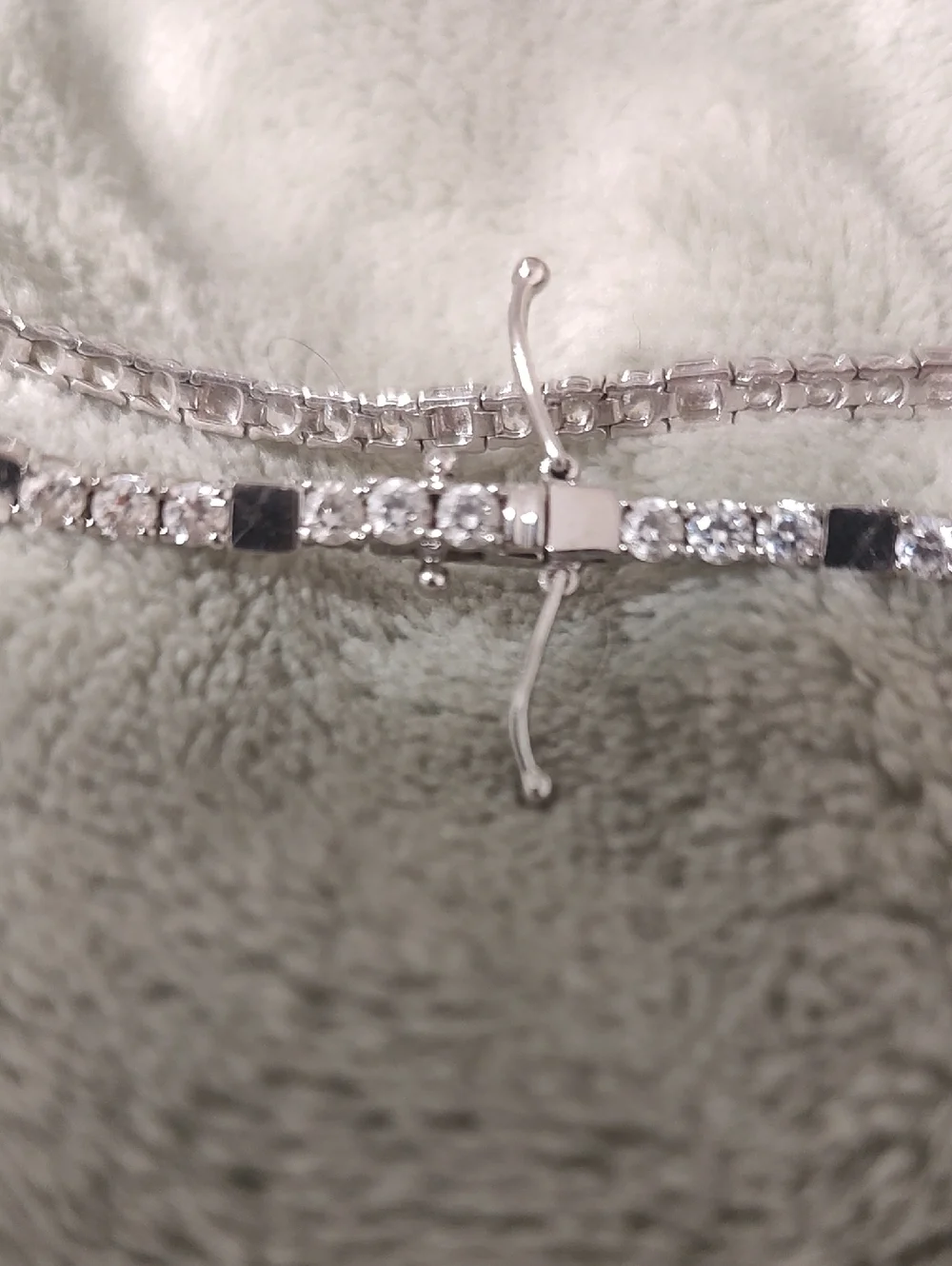 Sterling Silver Bracelet with Clear Bright CZ White Stones